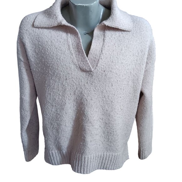 Vintage Men's Medium Sweater Wild Fable 90's Boucle Knit Pullover Beige - Picture 2 of 5